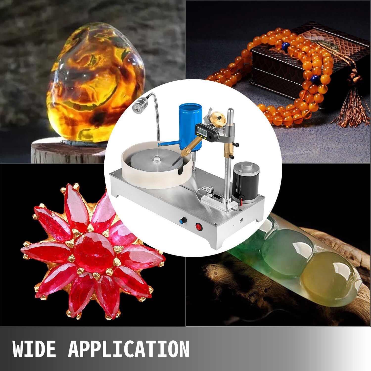 Gem Faceting Machine, 120W 1800 RPM Rock Polisher, Precision Gem Cutting Tool for Jewelry Making