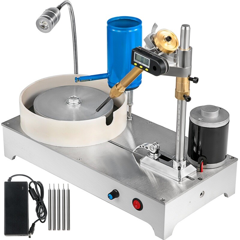 Gem Faceting Machine, 120W 1800 RPM Rock Polisher, Precision Gem Cutting Tool for Jewelry Making