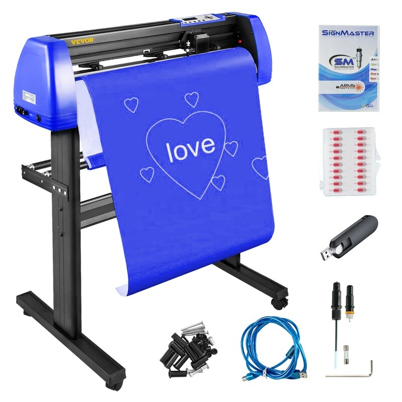 Vinyl Plotter Cutter Machine with Sturdy Floor Stand Adjustable Force and Speed for Sign Making