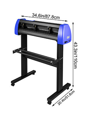 Vinyl Plotter Cutter Machine with Sturdy Floor Stand Adjustable Force and Speed for Sign Making
