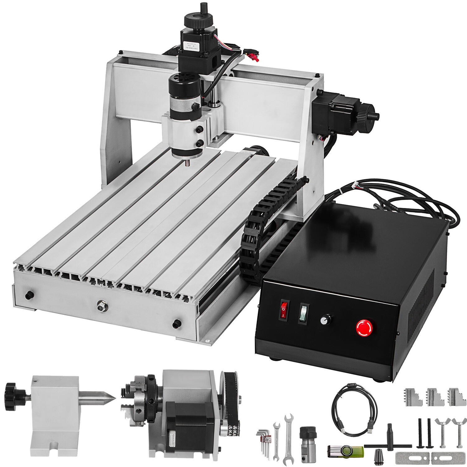 4 Axis CNC Milling Machine with 3040 Engraving Head USB Port Milling PVC Technology
