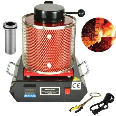 Jewelry Silver Gold Metal Melting 1800w 2kg Automatic Melting Furnace Digital