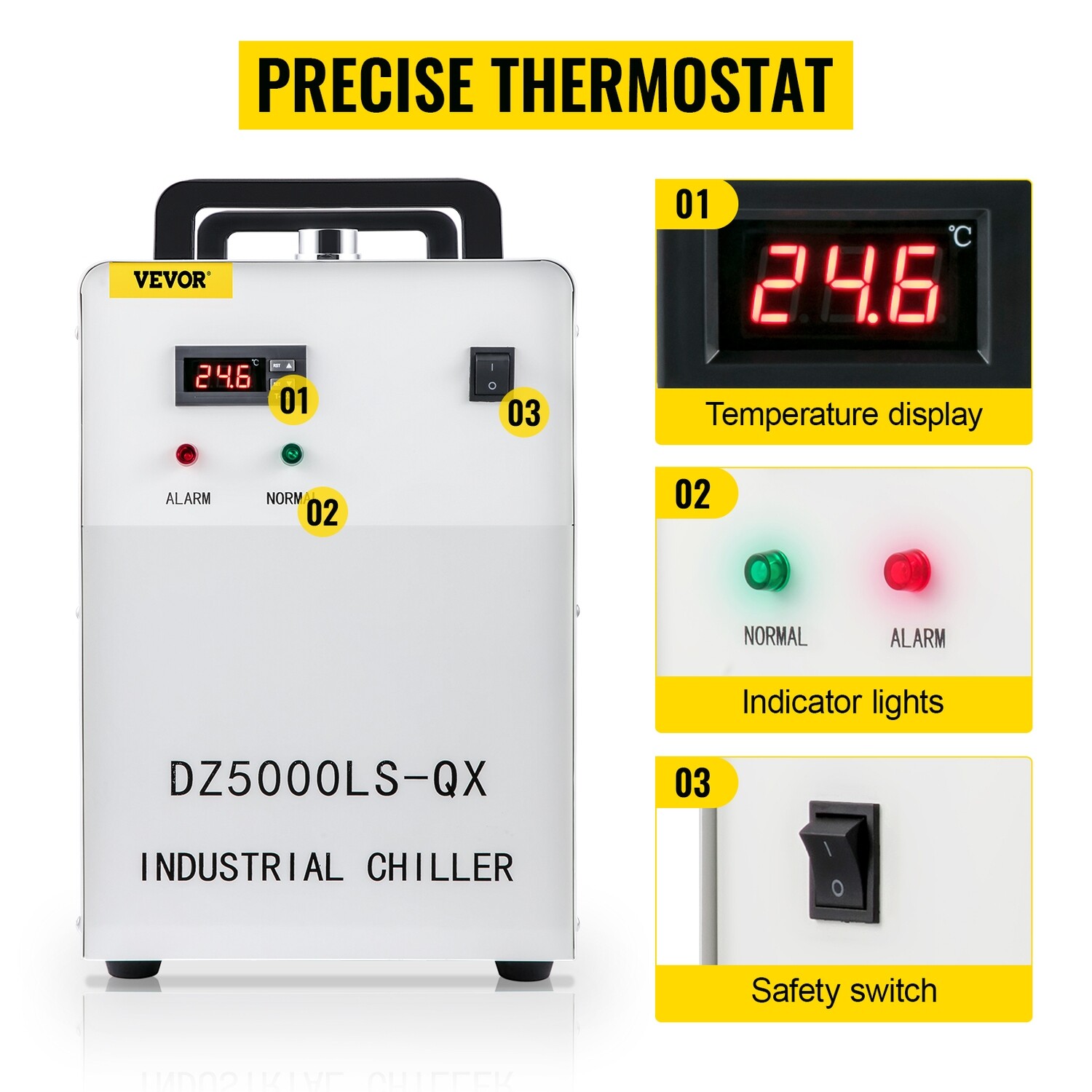 80W/100W CO2 Glass Laser Tube Cooler - CW-5000 Industrial Water Chiller for Efficient Cooling and Enhanced Performance in Laser Applications