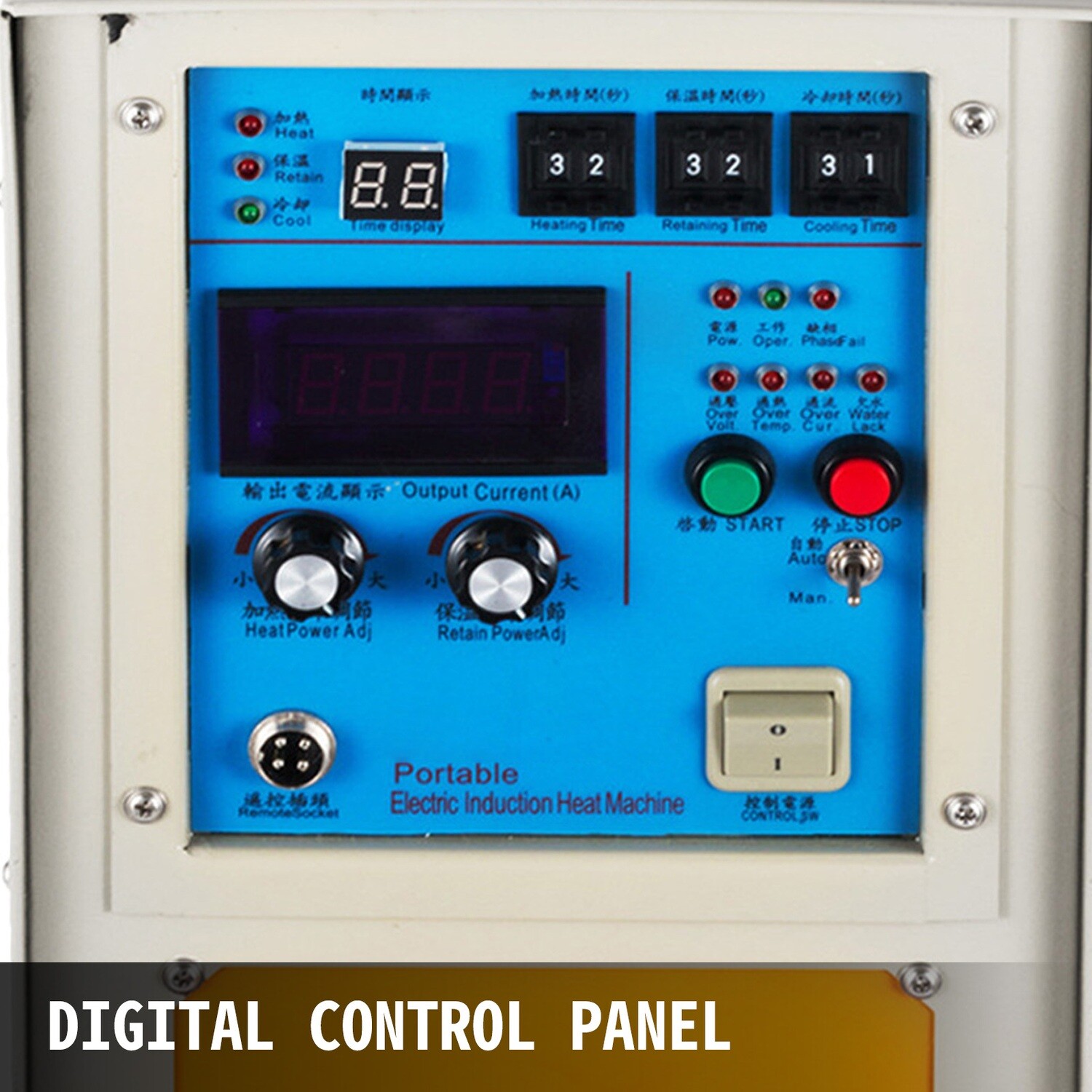 15KW High-Frequency Induction Heater 30-100 KHz, LH-15A 230V Heating Furnace System for Melting and Heat Treatment