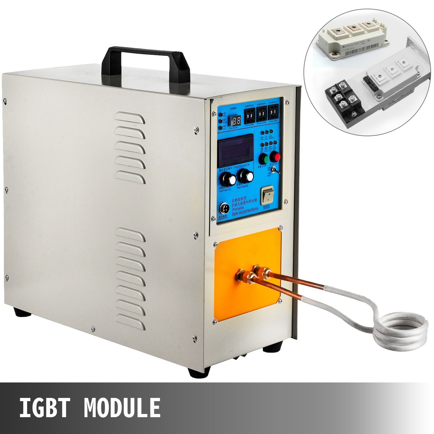 15KW High-Frequency Induction Heater 30-100 KHz, LH-15A 230V Heating Furnace System for Melting and Heat Treatment