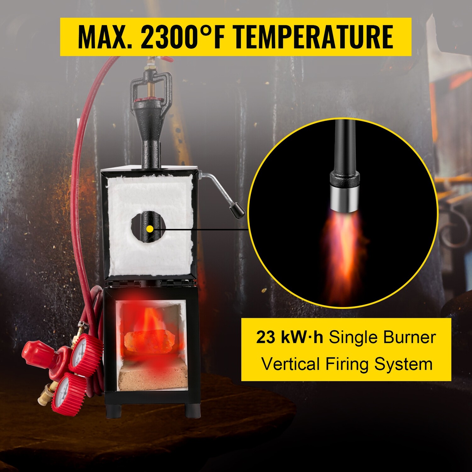 Metal Tool Making Portable Single Burner Gas Propane Forge Furnace