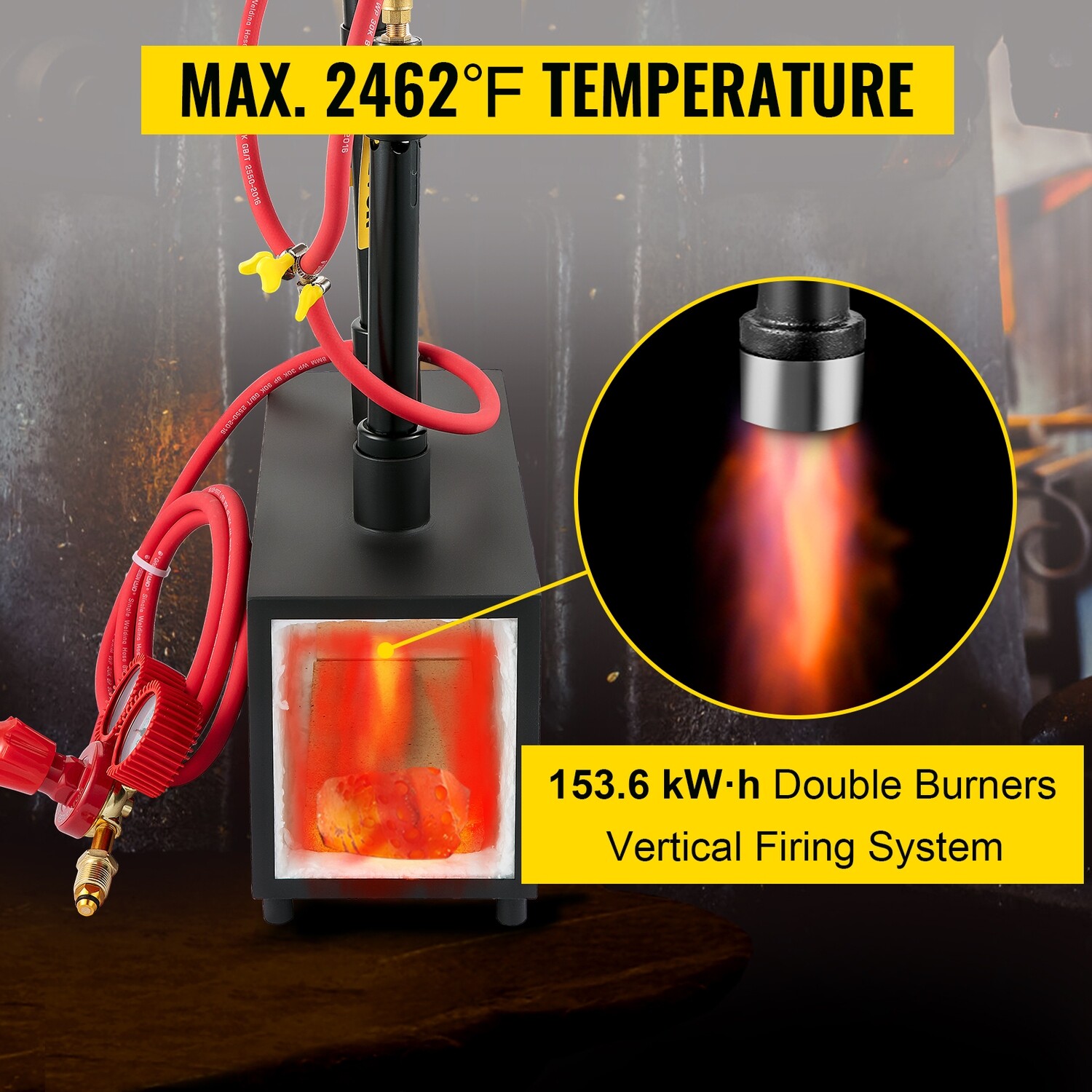Portable Dual Burners Metal Tool Making Gas Propane Forge Burner