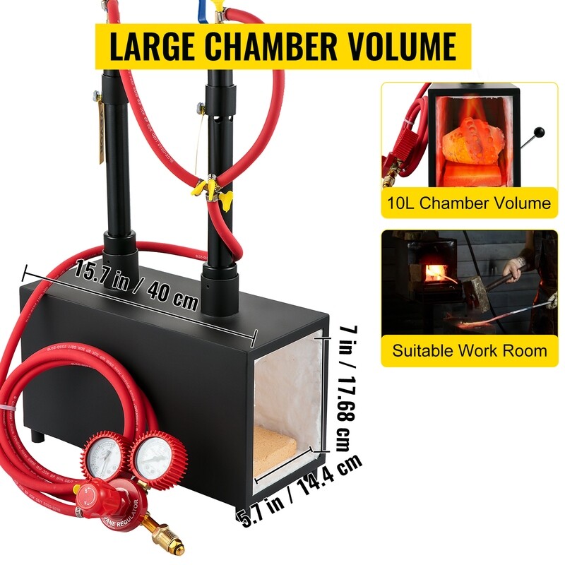 Portable Dual Burners Metal Tool Making Gas Propane Forge Burner