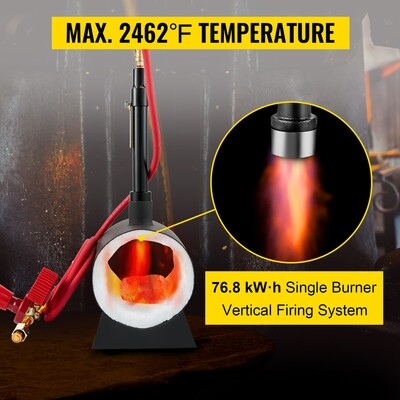 Metal tool-making portable gas propane forge furnace burner