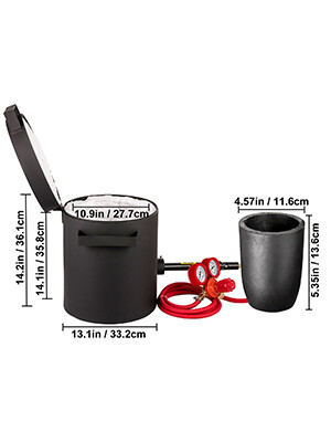 Propane Melting Furnace Metal Forge &amp; 10KG Graphite Crucible Casting Tool