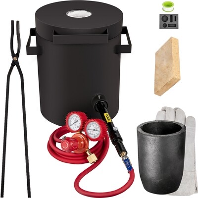 Propane Melting Furnace Metal Forge &amp; 2KG Graphite Crucible Casting Tool