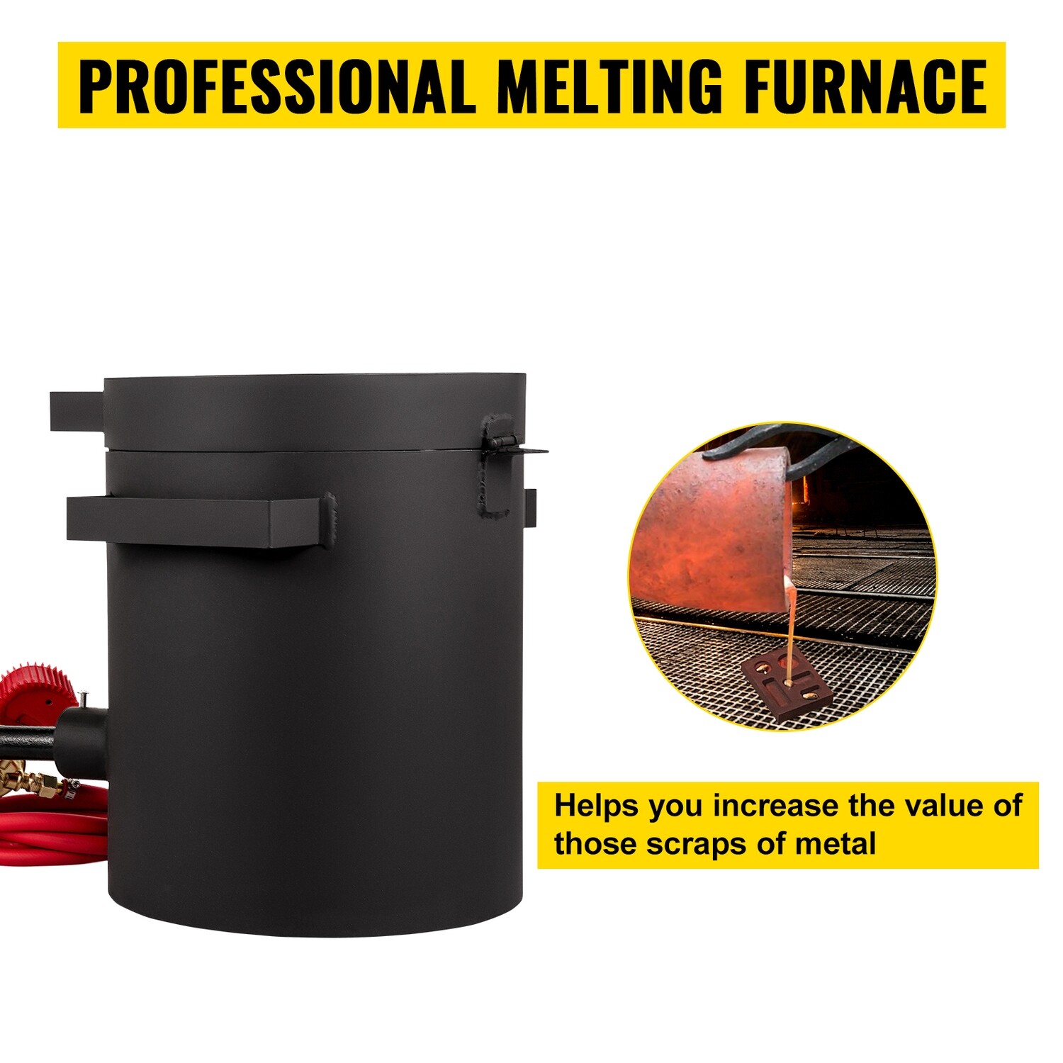 Propane Melting Furnace Metal Forge &amp; 2KG Graphite Crucible Casting Tool