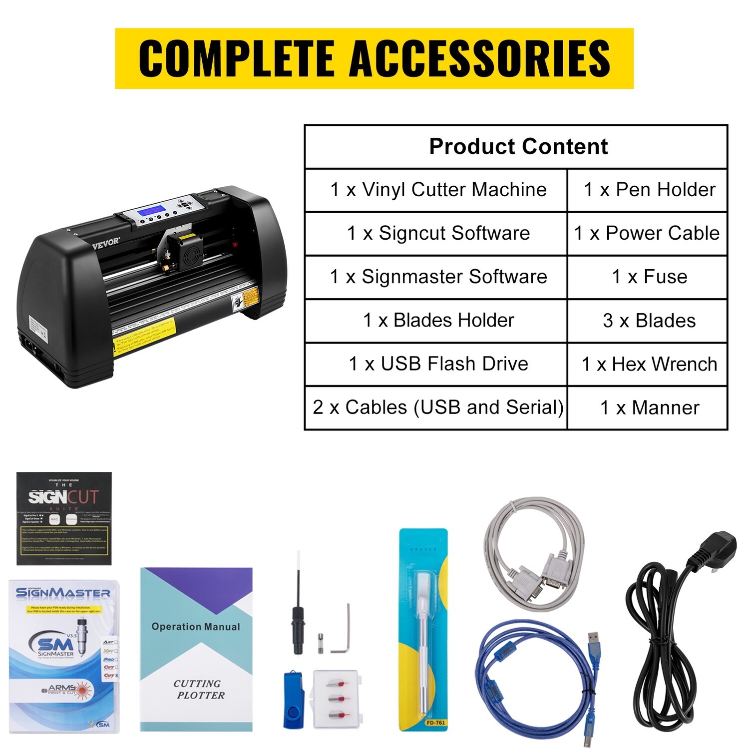 Vinyl Cutter Machine, 14 in. Lcd Display With Vinyl Plotter and Signcut Software