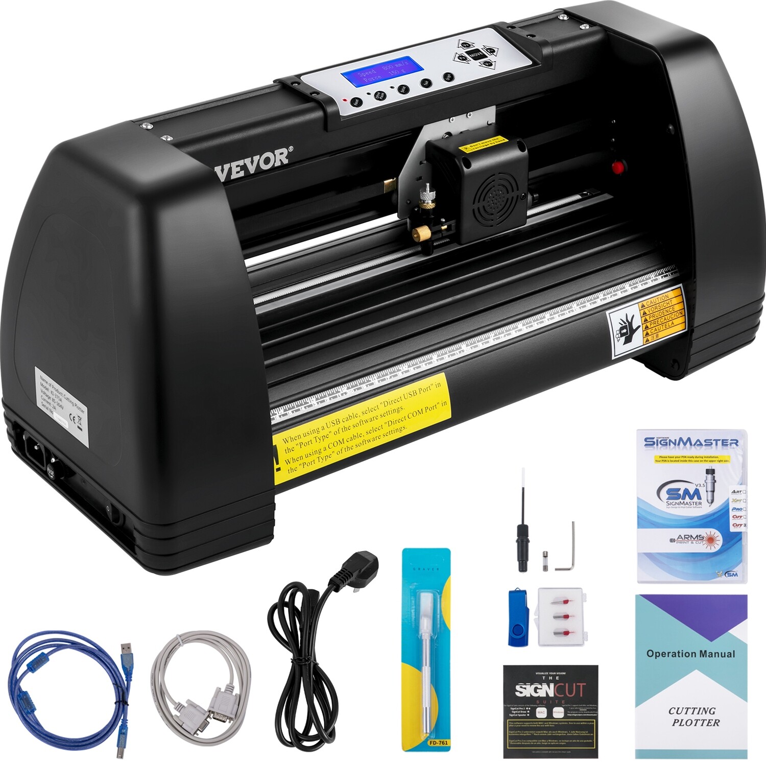 Vinyl Cutter Machine, 14 in. Lcd Display With Vinyl Plotter and Signcut Software