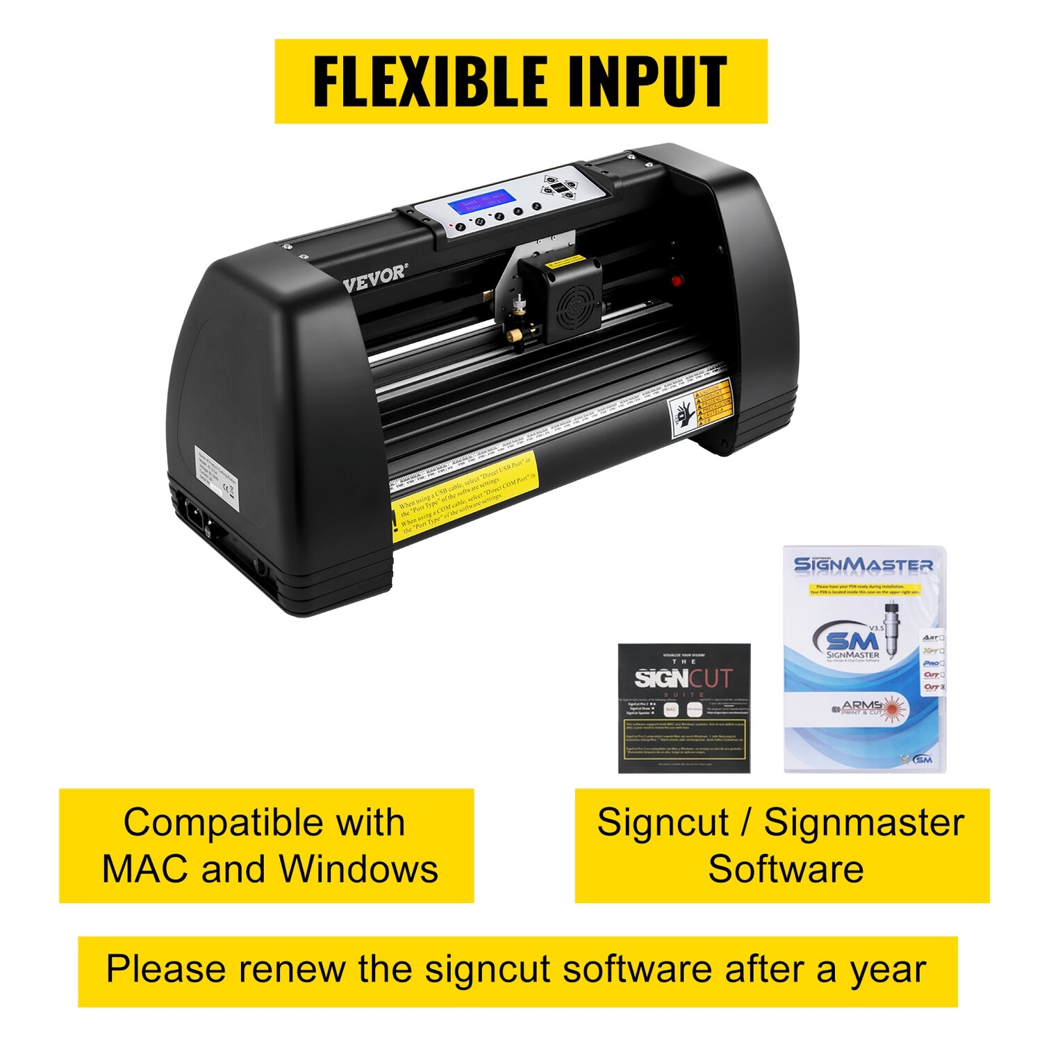 Vinyl Cutter Machine, 14 in. Lcd Display With Vinyl Plotter and Signcut Software