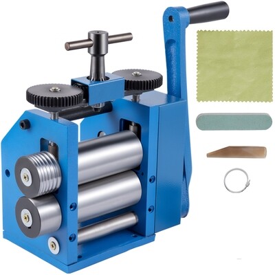 Jewelry Press with 4.4&quot;/112mm Sheet Combination Rolling Mill for Handcrafted Metal Shaping and Forming