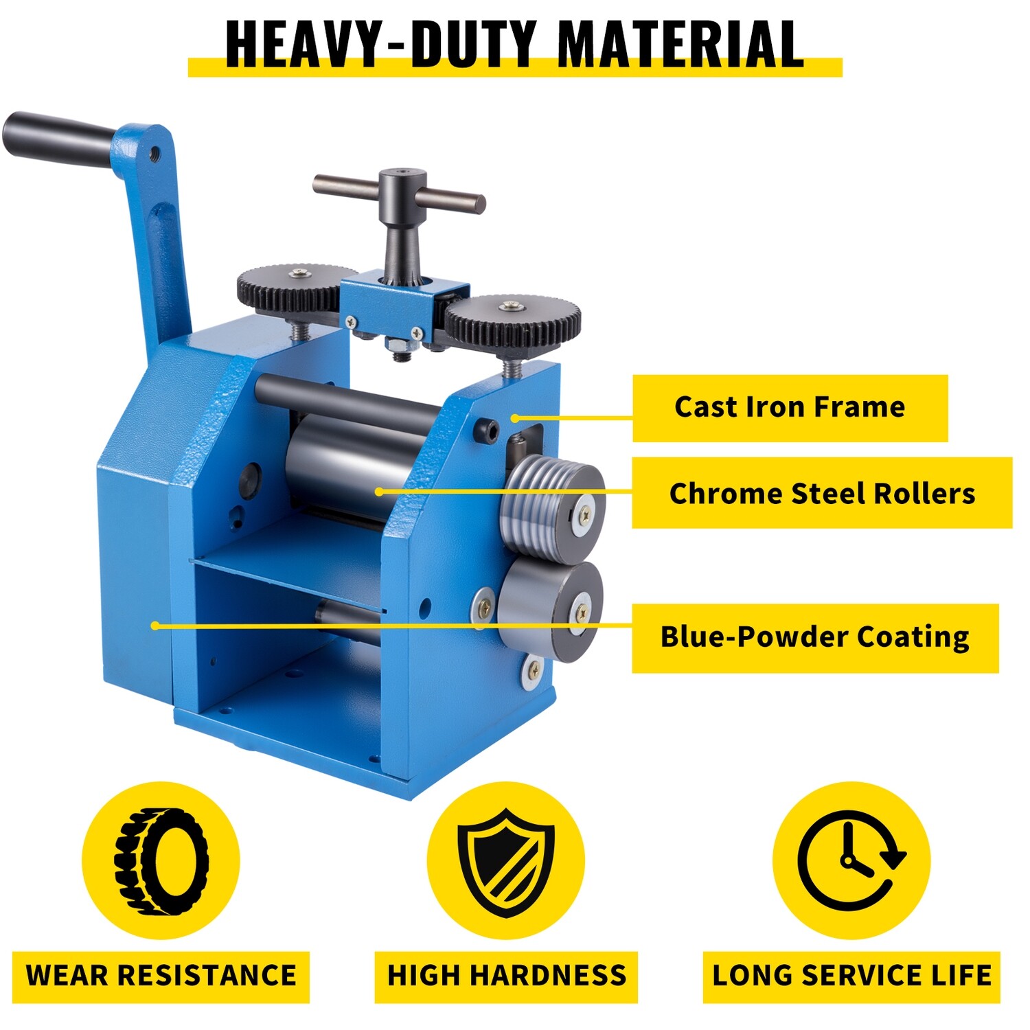 Jewelry Press with 4.4&quot;/112mm Sheet Combination Rolling Mill for Handcrafted Metal Shaping and Forming