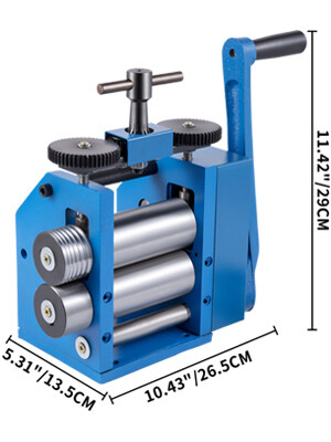 Jewelry Press with 4.4&quot;/112mm Sheet Combination Rolling Mill for Handcrafted Metal Shaping and Forming
