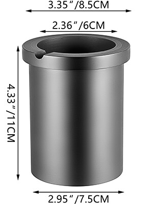 3kg High Purity Graphite Crucible for Melting Gold and Silver - Ideal for Furnace Casting Applications with Excellent Heat Resistance and Durability