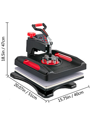 5-in-1 Combo Multifunctional Sublimation Heat Press Equipment – 38 x 38 cm for T-Shirts, Mugs, and More