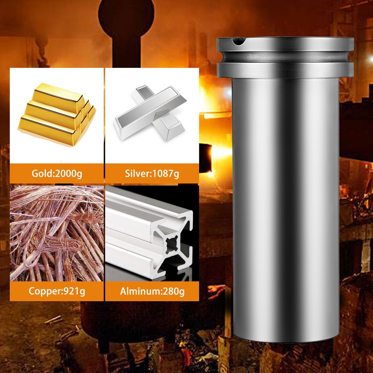 High Purity 2kg Graphite Crucible for Gold Silver Melting Furnace Casting and Refining