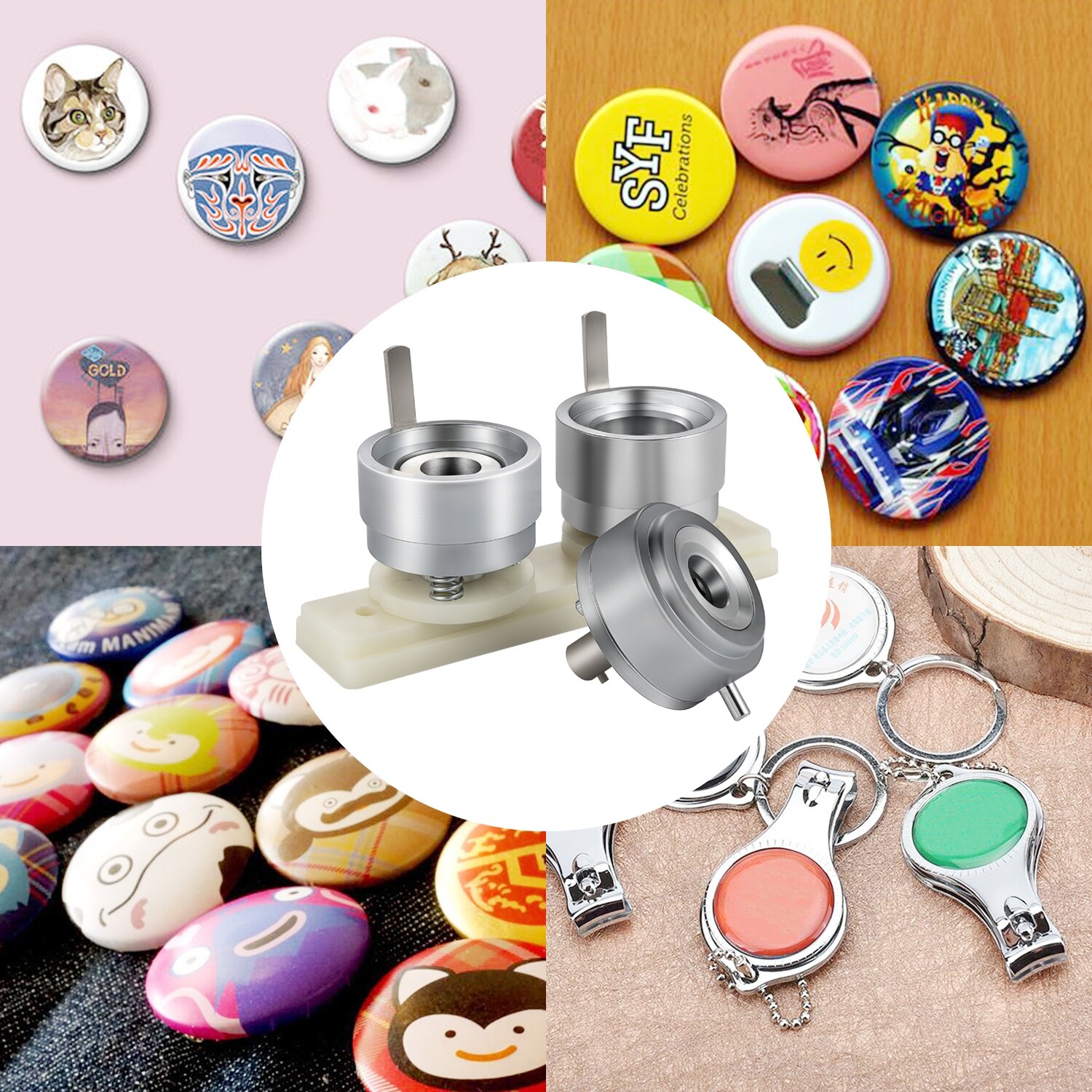 Round Button Mold for DIY Button Maker – Badge Punching Press Die for Custom Designs and Crafts