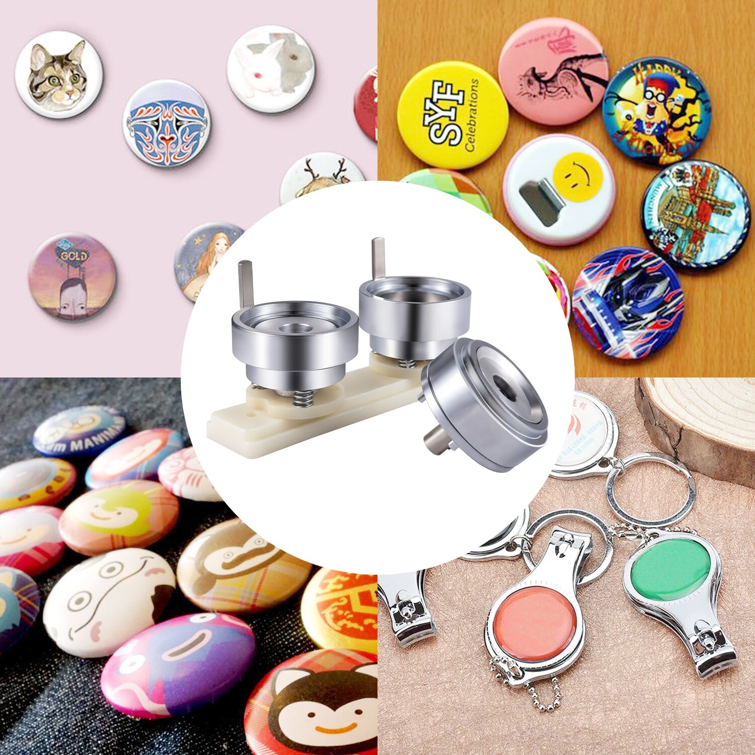 44mm Button Badge Mold with Changeable Die - Ideal for Machine Badge Production - Durable and Easy to Use for Creating Custom Badges