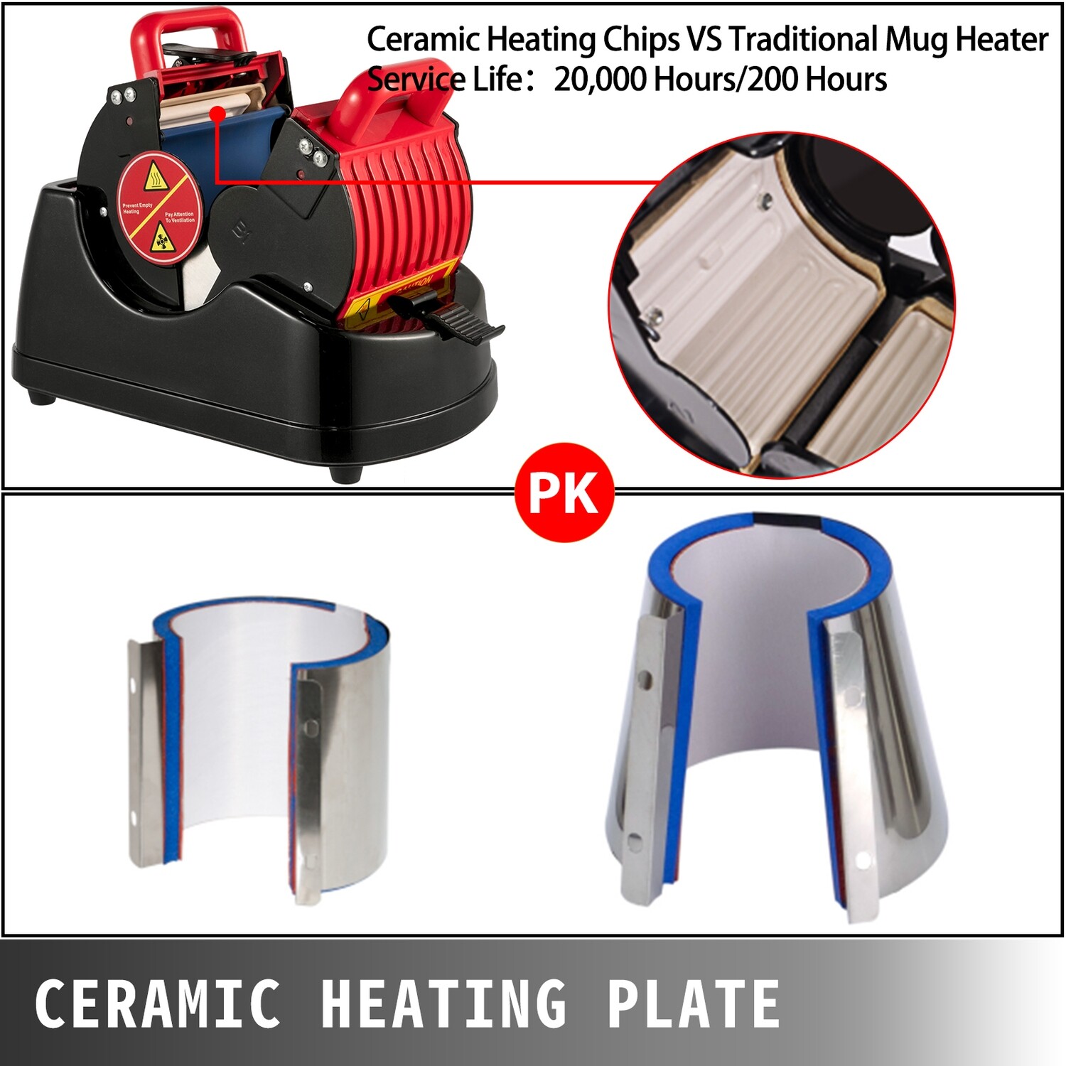 600W Red Heat Press Mug Press Machine - Versatile Bottle and Cup Press for Custom Printing and Personalization