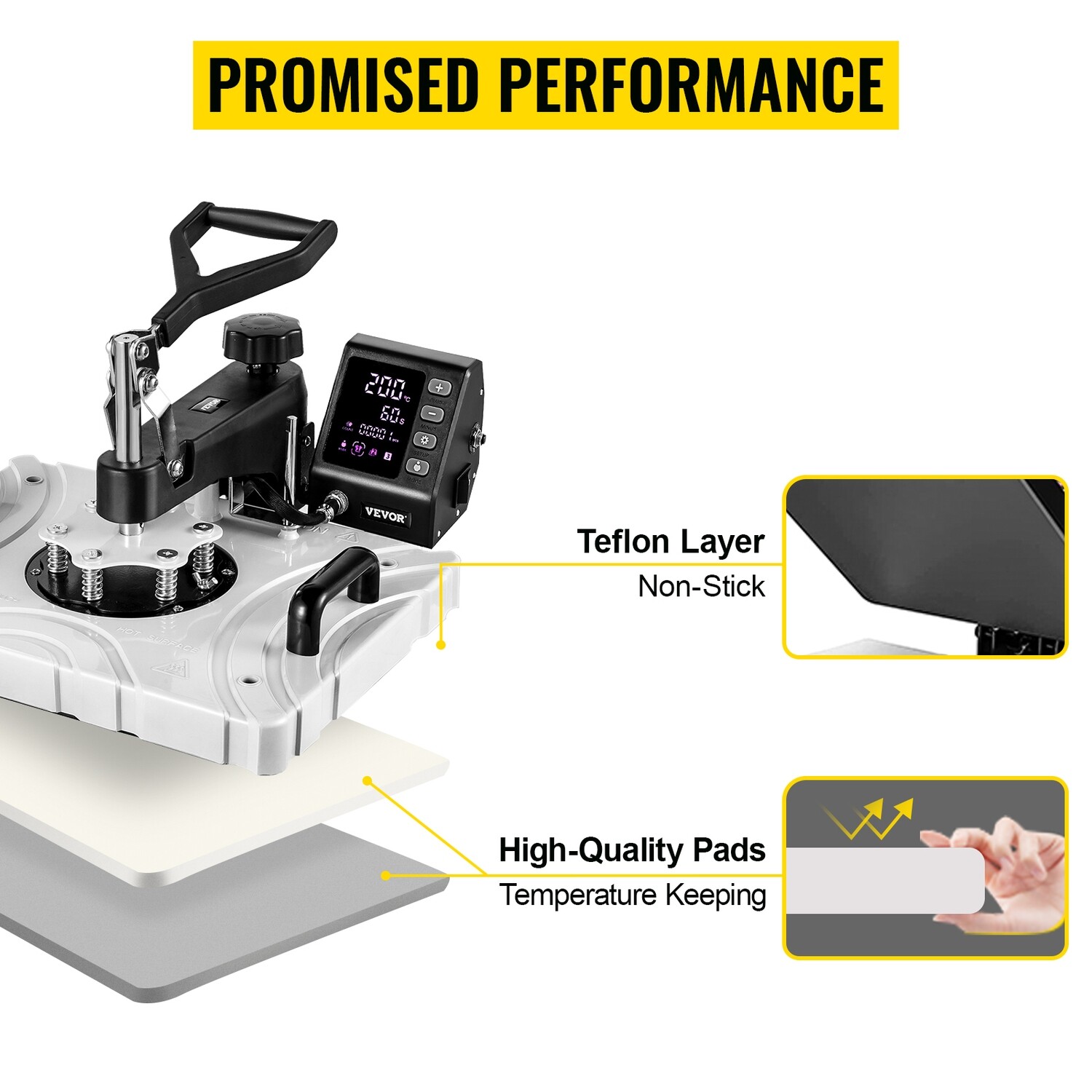 Heat Press 12x15 Inch Sublimation Machine for Caps and Mugs, 6-in-1 Multifunctional Heat Press for T-Shirts, Mugs, Hats, and More
