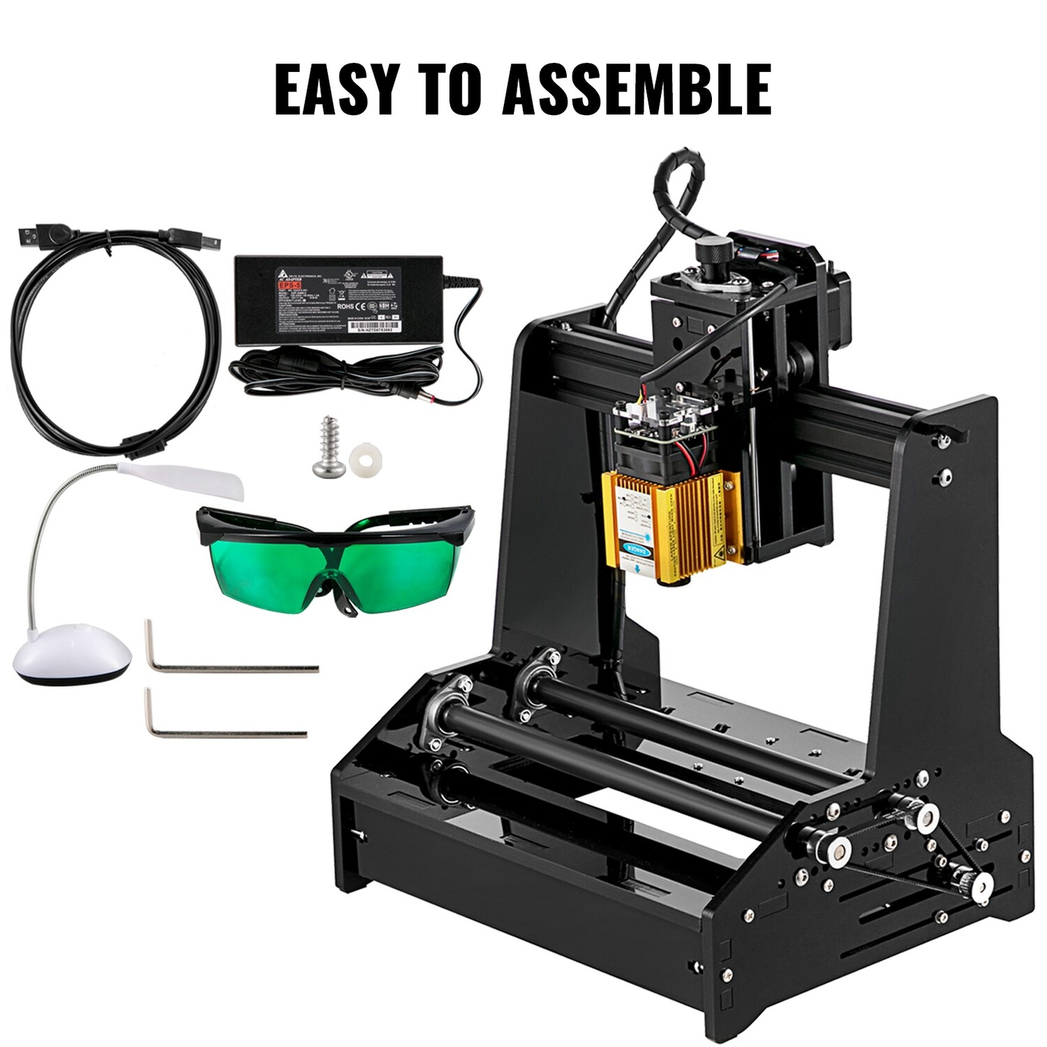 15W CNC Mini Laser Engraver Cutter for Cylindrical Engraving, Wood, Metal, and Acrylic – High Precision Laser Marking Machine