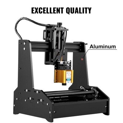 15W CNC Mini Laser Engraver Cutter for Cylindrical Engraving, Wood, Metal, and Acrylic – High Precision Laser Marking Machine