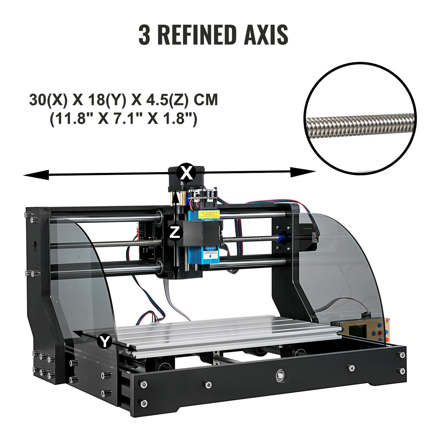 500mW Pro CNC Router Engraving Machine with 3018 Offline Controller - Ideal for Wood and Soft Material Engraving