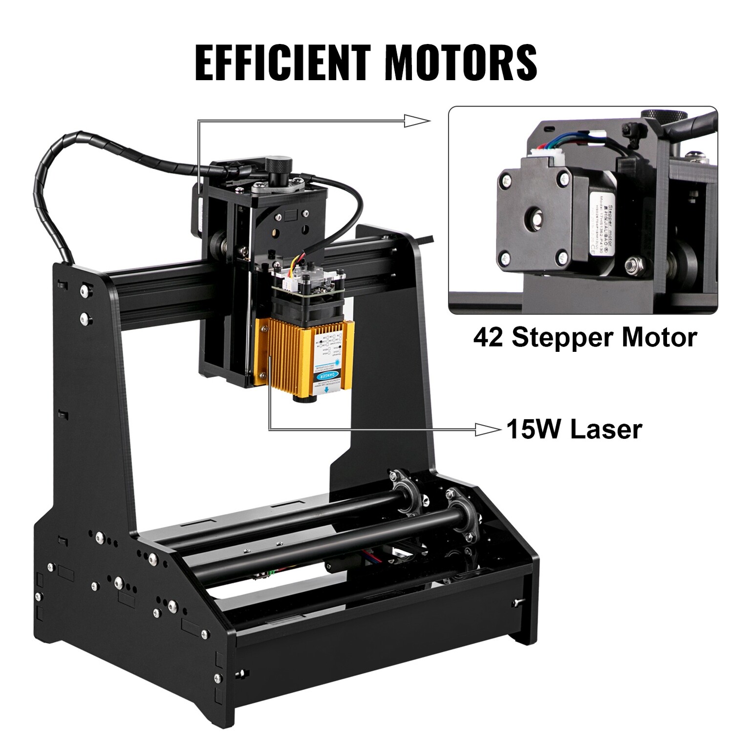 15W CNC Mini Laser Engraver Cutter for Cylindrical Engraving, Wood, Metal, and Acrylic – High Precision Laser Marking Machine