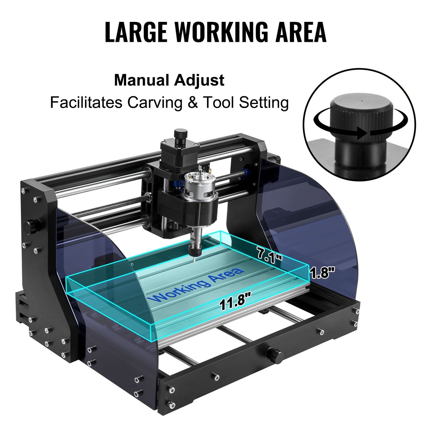 CNC 3018 Pro Machine, Laser Engraver – 3 Axis, GRBL Control, 10000 RPM, High-Precision for Wood, Plastic, Acrylic, and More