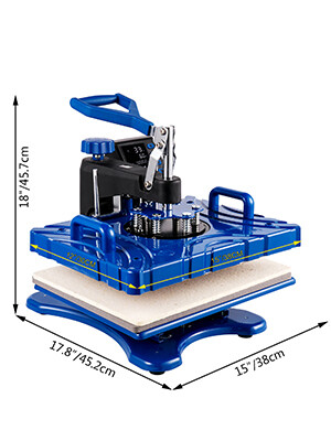 Heat Press 5-in-1 Multifunction 12x15 Sublimation Machine for DIY T-Shirts, Mugs, Caps, and Custom Printing