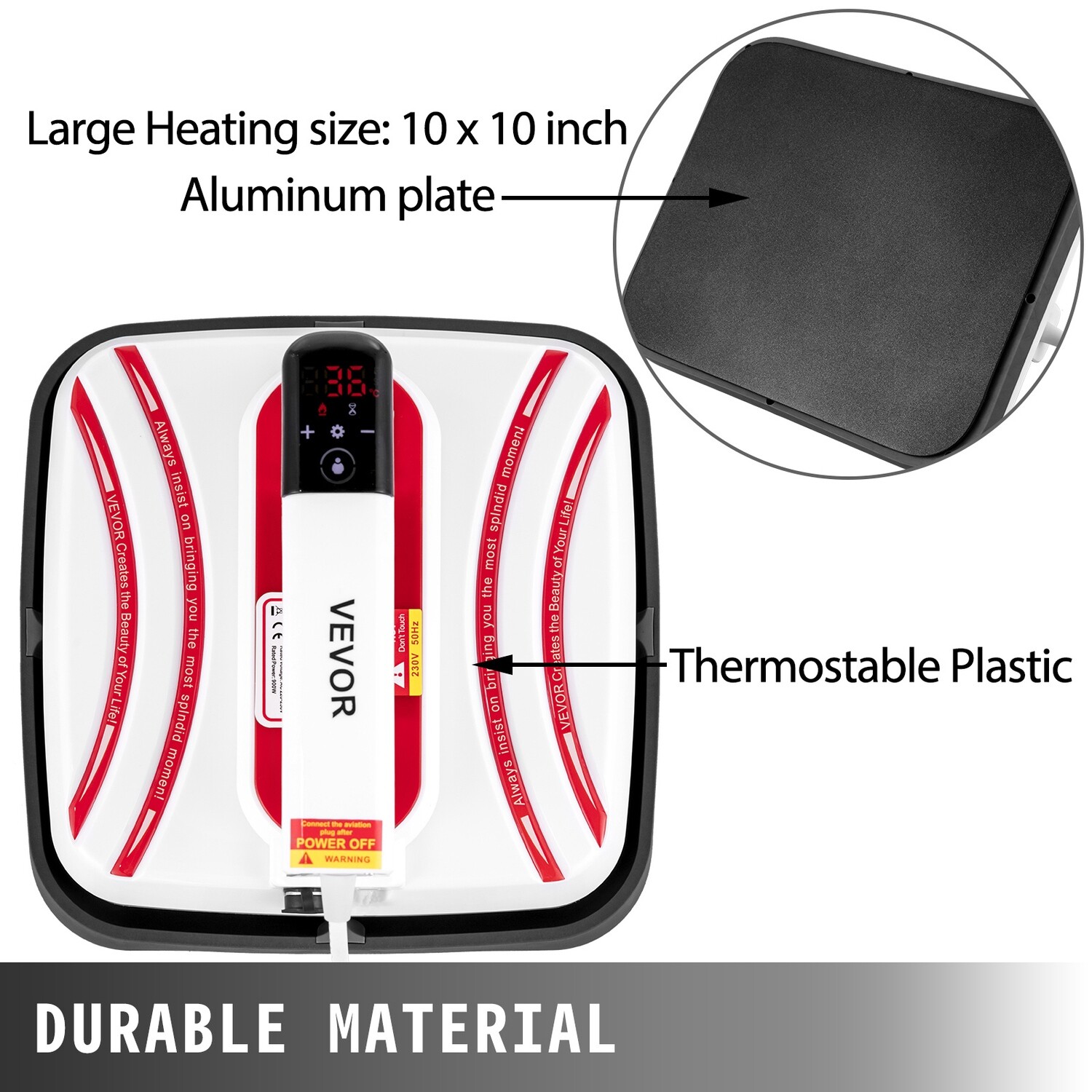 Red Portable 3 In 1 Heat Press Machine for Mug Cap, Heat Press Easy Press 10x10
