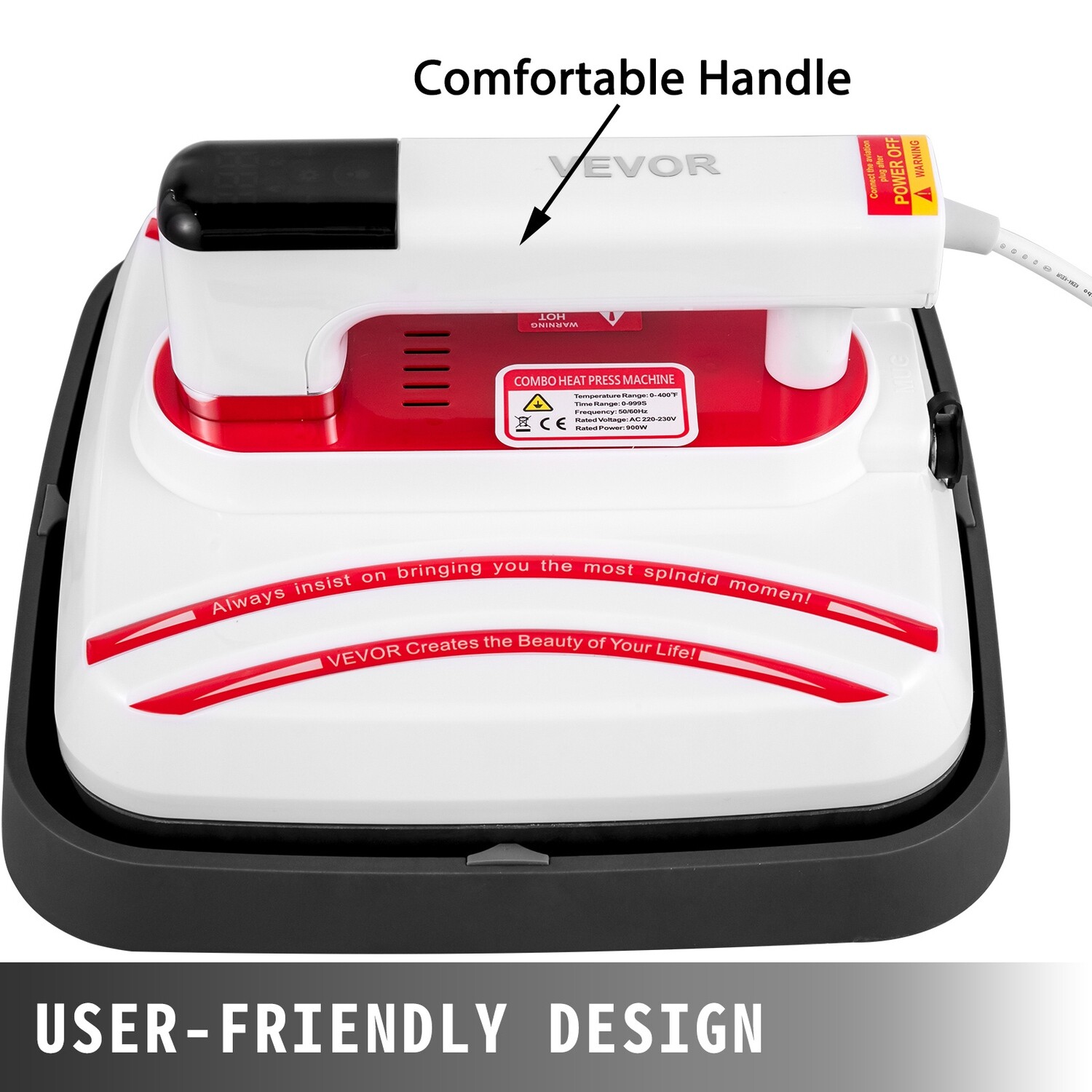 Red Portable 3 In 1 Heat Press Machine for Mug Cap, Heat Press Easy Press 10x10