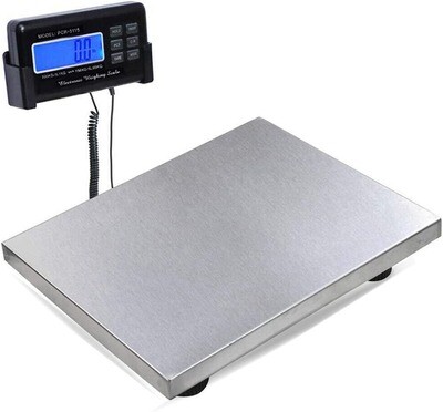 Heavy Duty Digital Platform Scale 300kg Capacity Postal Parcel Weighing LCD Display Industrial Shipping Weight Measurement Adjustable Stainless Steel Platform for Warehouse Home Business