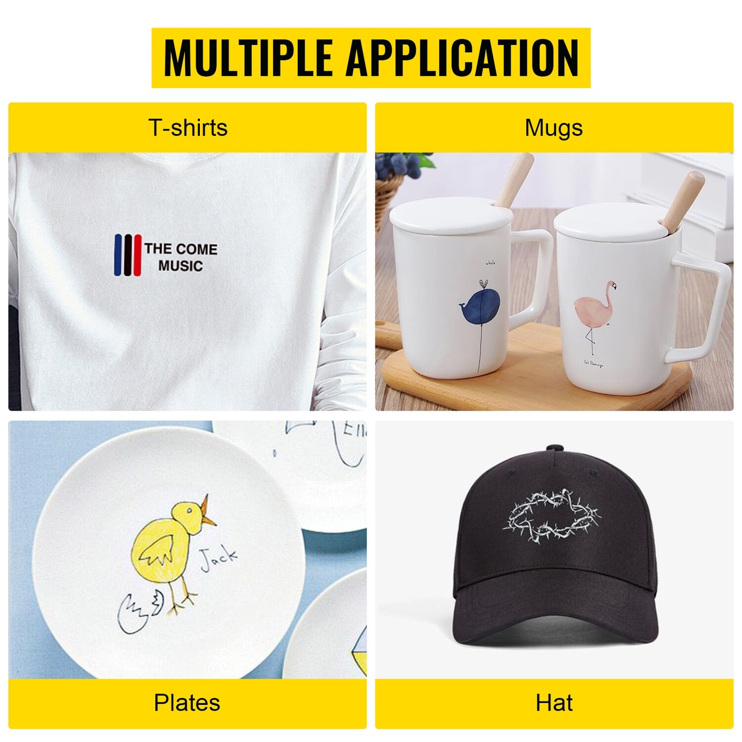 Black 15&quot; x 12&quot; 5-in-1 Heat Press Machine – T-Shirt, Mug, Plate, Hat, and Cap Press for Versatile Custom Printing