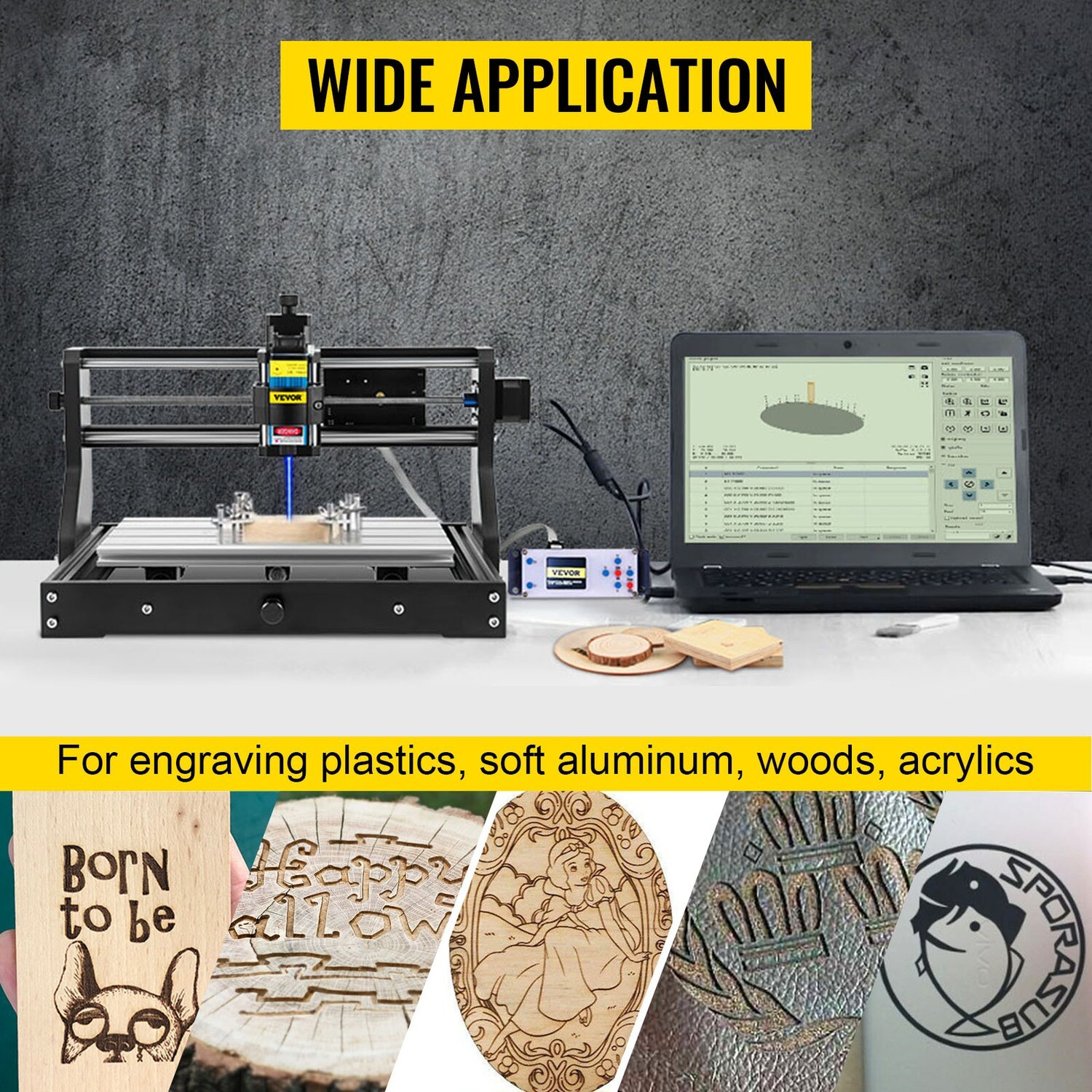 Laser Engraver For Plastic Wood Leather Cnc 3018 Pro 2500mw Cnc Machine