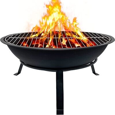 Bowl of Fire and Grill Camping Steel Fire Pit Fireplace Bowl