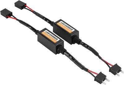 2X H7 LED Headlight Canbus Decoder - Error-Free Anti-Flicker Resistor for H7 LED Headlights - Ensures Compatibility and Eliminates Dashboard Error Messages for Enhanced Driving Safety