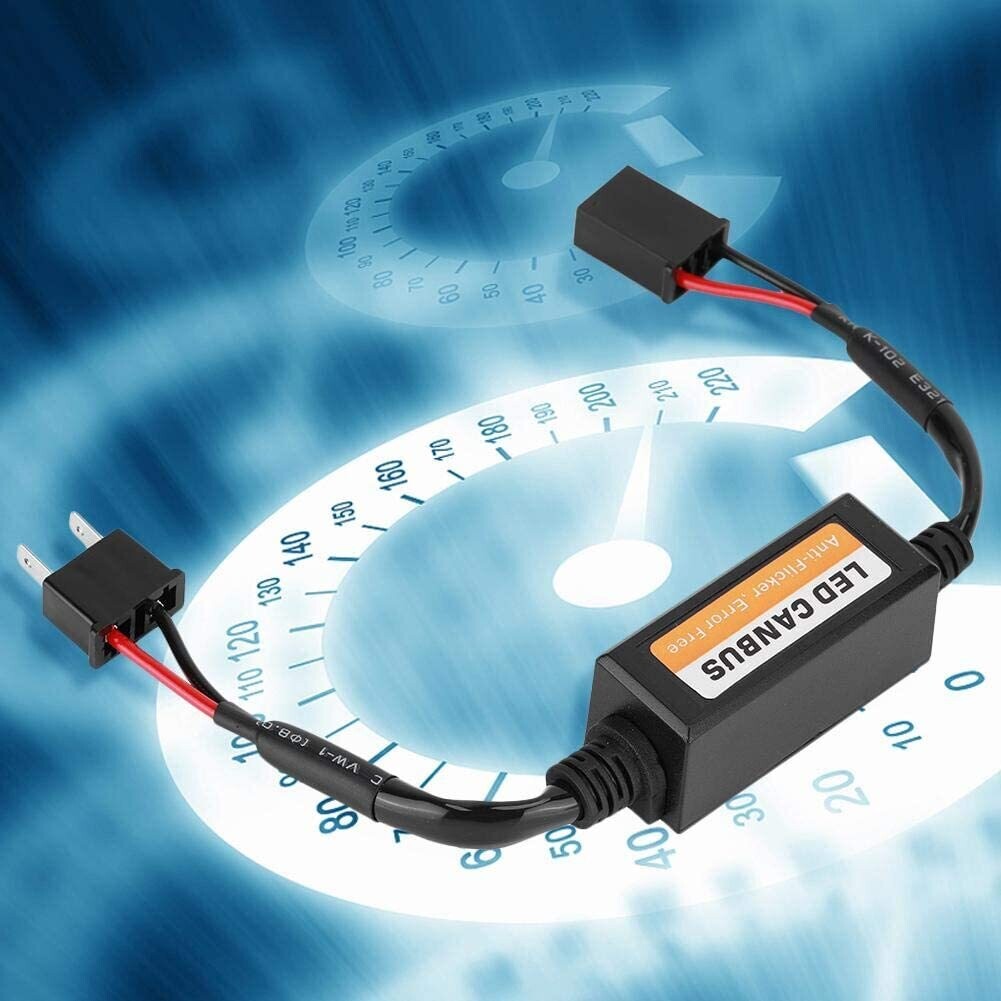 2X H7 LED Headlight Canbus Decoder - Error-Free Anti-Flicker Resistor for H7 LED Headlights - Ensures Compatibility and Eliminates Dashboard Error Messages for Enhanced Driving Safety