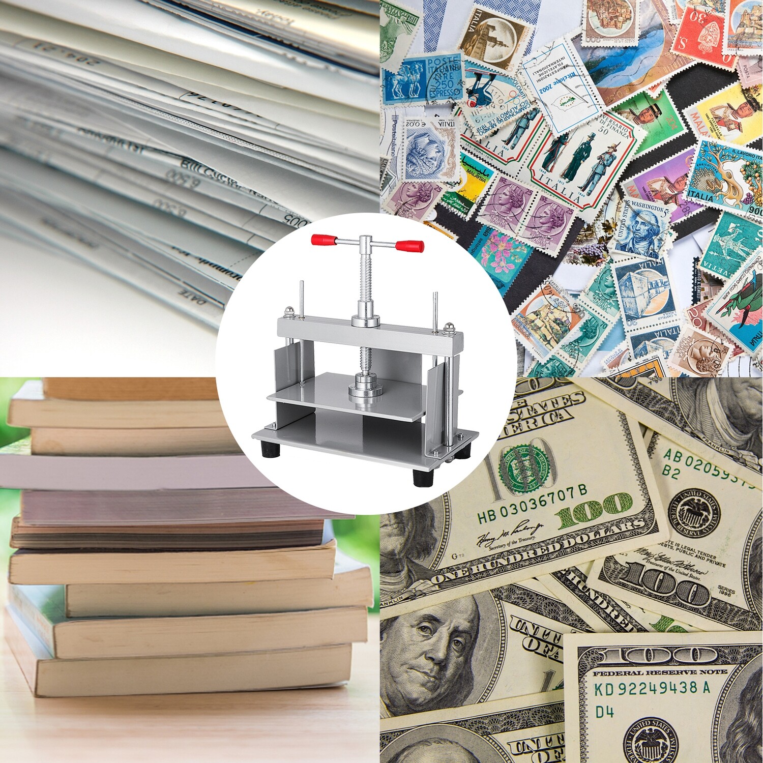 A4 Flat Paper Press Machine - Manual Steel Bookbinder Press for Receipt Flattening and Document Preparation, Durable and Efficient for Professional Use