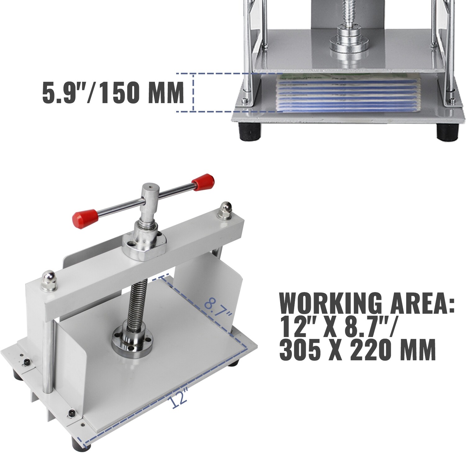 A4 Flat Paper Press Machine - Manual Steel Bookbinder Press for Receipt Flattening and Document Preparation, Durable and Efficient for Professional Use