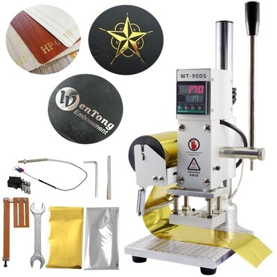 5x7cm Hot Foil Stamping Machine Leather Embossing Machine Bronzing Machine Hot Stamping Machine with Positioning Slider for PVC Leather Pu and Paper