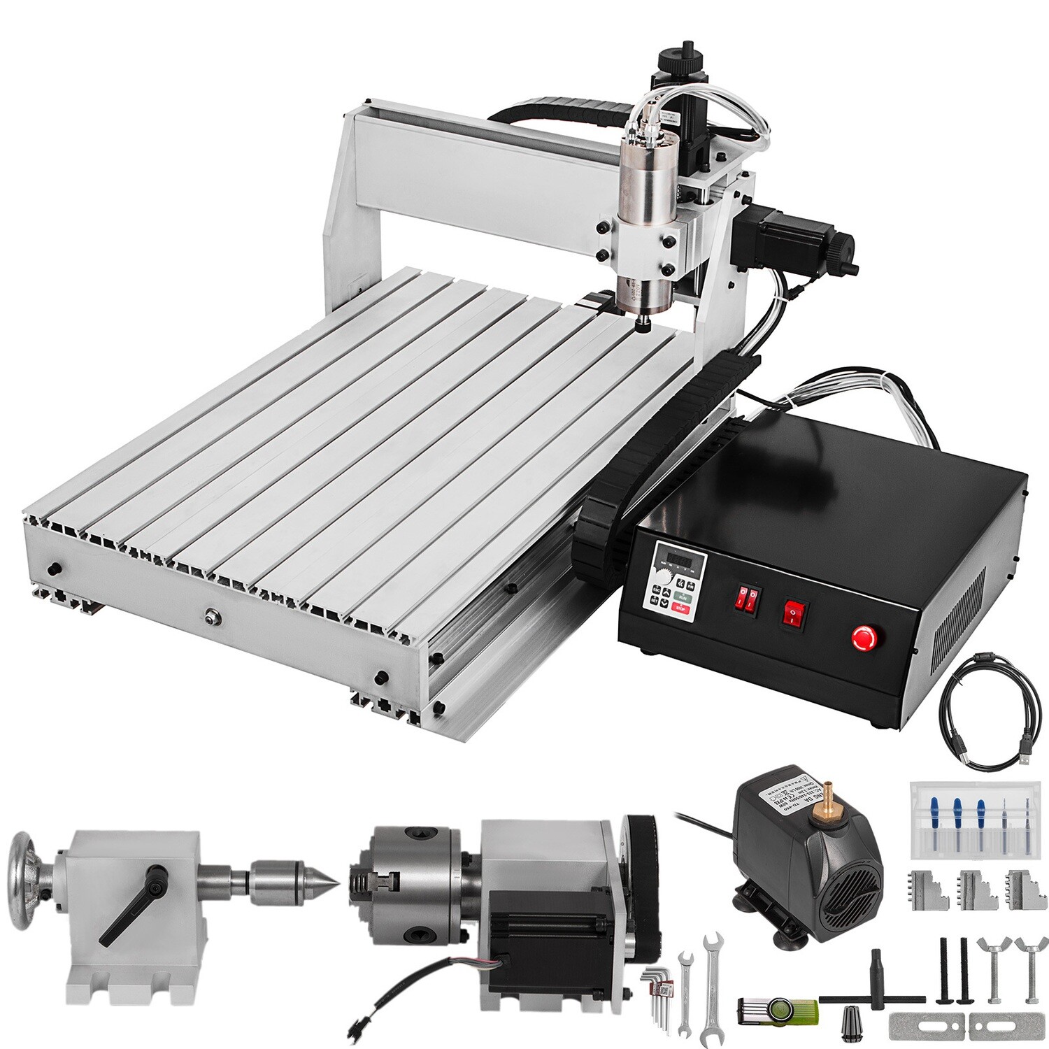 Machine Tool 6063 Industrial Aluminum Durable Cutter 4axis Cnc Router 6040