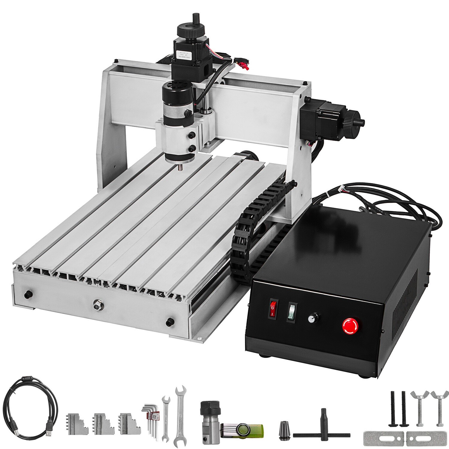 CNC Machine Router 3 Axis CNC Router Engraver Machine 500W CNC Router Engraving Drilling Milling Machine with Usb Port for DIY Artwork Cutter