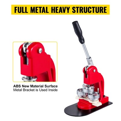 Button Badge Maker Punch Press Machine with Circle Cutter – 500 Pcs 58mm (2.28") Buttons