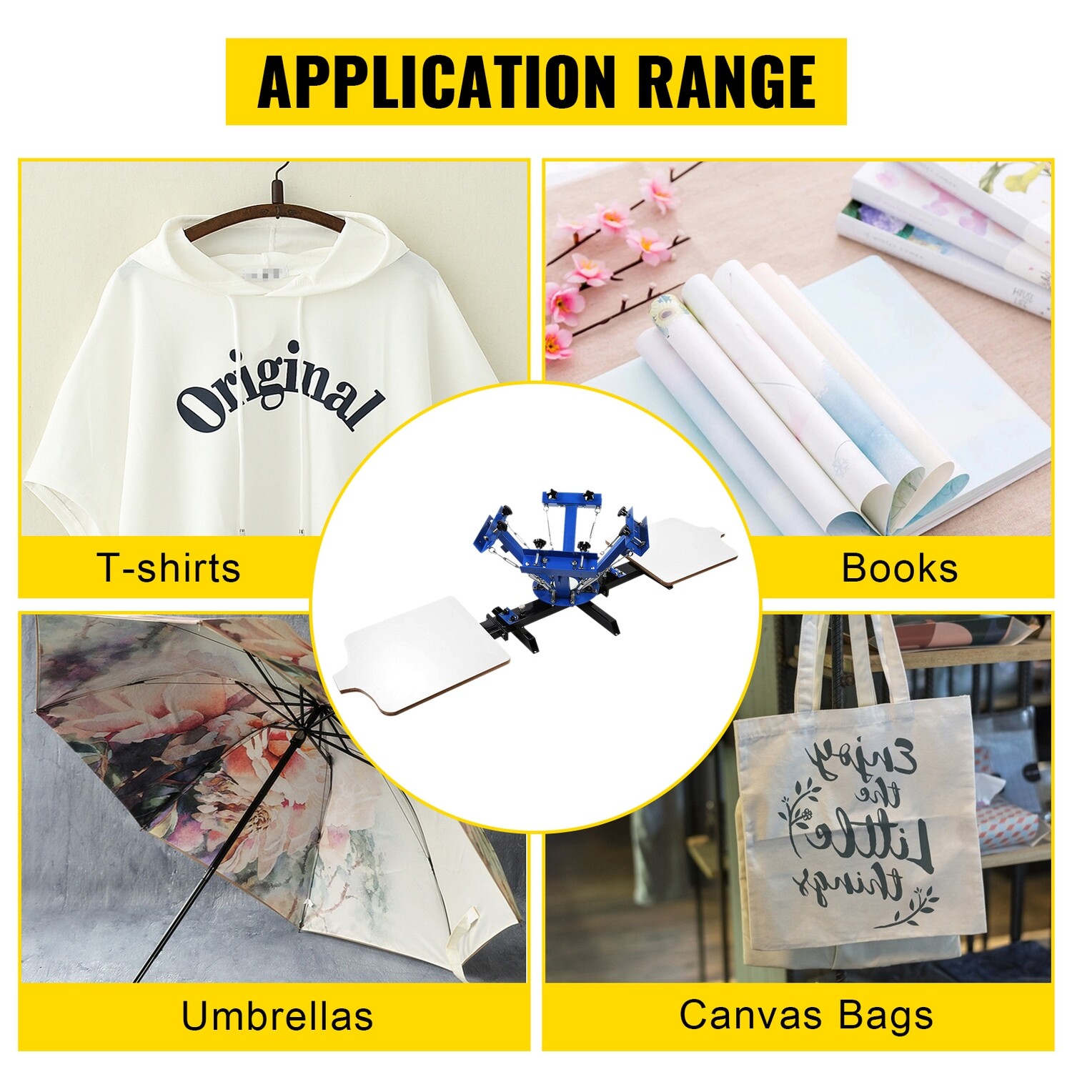 Silk Screen Printing Machine with 4 Colors and 2 Stations Print Screening Paper Excellent
